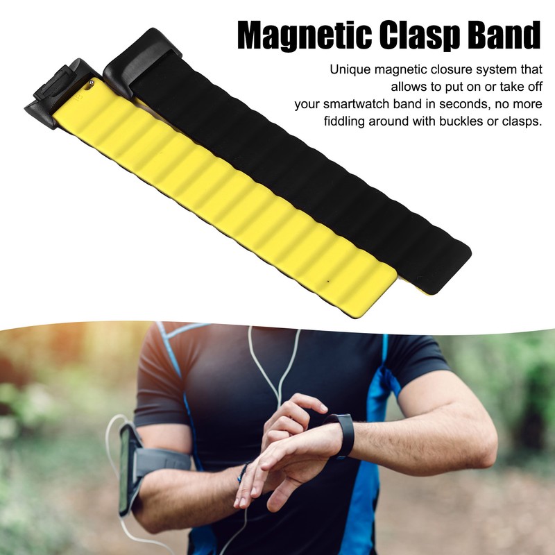 Magnetic Watch Strap Replacement Skin Friendly Soft Comfortable Lightweight Silicone