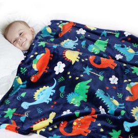Edcooy Dinosaur Blanket for Boys, Kids Dinosaur Throw Blanket for Boys and Girls, Fluffy Cozy Dinosaur flannel Blanket with Vibrant Colors Cute Design, Soft Warm Throw Blanket (100 x 130cm, Blue)…