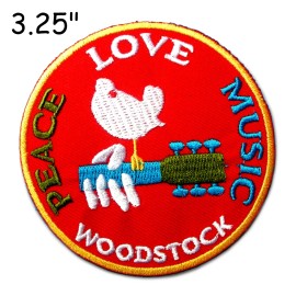 Athena Brands Woodstock Patch Iron on Peace Love Music Fest Dove Hippie Boho Retro Psychedelic