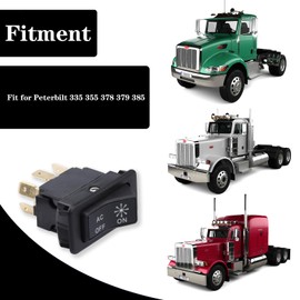 GYUPTRK Air Condition Rocker Switch Fit for Peterbilt 335 355 378 379 385, A/C Switch Replace 832-0001-000 8320001000