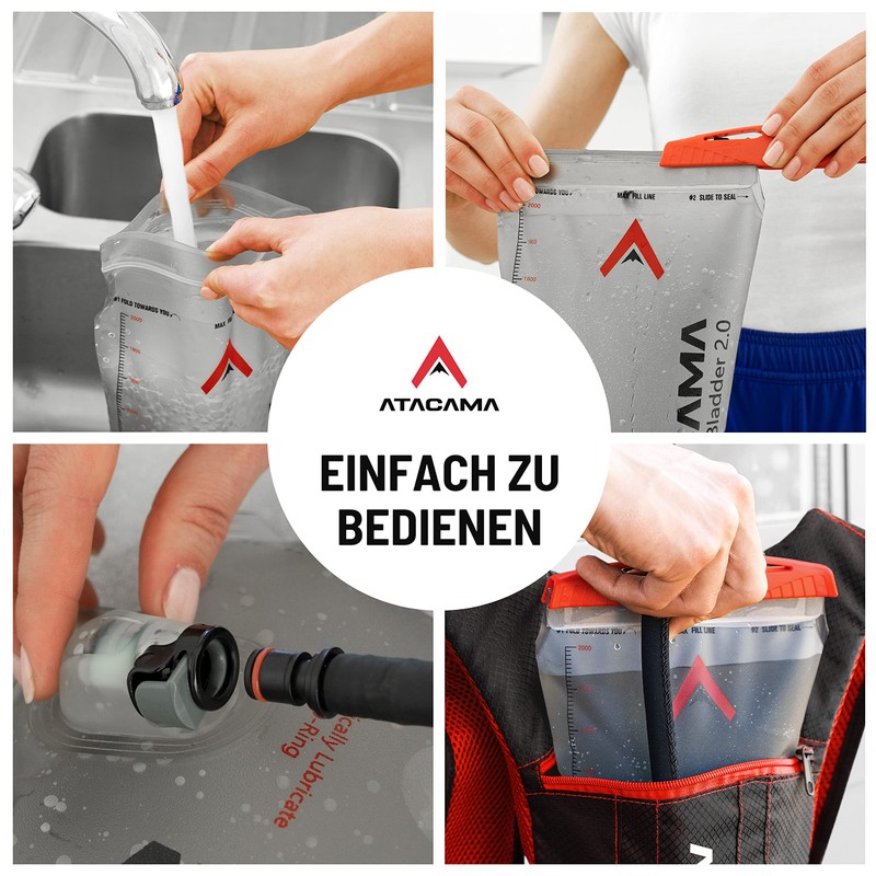 Atacama Hydration Bladder 2L BPA Free - Leak-proof with Insulated