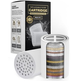 AquaHomeGroup 20 - Stage Replacement Premium Filter Cartridge 2-pack (No Housing), Compatible with Any Shower Filter of Similar Design 15 and 20 stages