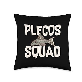 Plecostomus Pleco Fish Aquarium Food Tank Zebra Cave Throw Pillow, 16x16, Multicolor