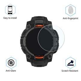 Disscool Displayschutzfolie aus gehärtetem Glas, kompatibel mit Garmin Instinct 3, 45 mm, 0,33 mm Schutz, volle Abdeckung, HD, klar, kratzfest, Smartwatch-Zubehör