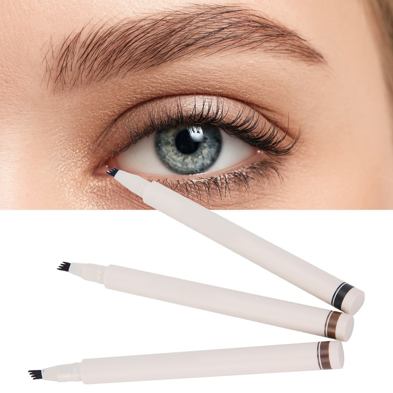 3pcs FOCALLURE Liquid Eyebrow Pencil 4-Fork Eyebrow Pen LongLasting Waterproof