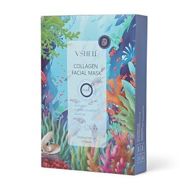 Skincare Facial Mask VSHELL (Pack of 10) Ultimate Facial Sheet Mask: Brightening, Anti-Aging, Hydrating, and Skin Tone Evenness (Japanese Sakura)