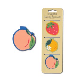 Karma, Magnetic Bookmarks Set of 3, Cute Bookmarks for Women, Page Markers for Students Teachers Reading, Fruit