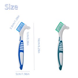 2Pcs Turtle Cleaning Brush Mini Double-Sided Cleaning Brush Tortoise Accessories for Turtle Shell Fish Tank (1Pcs Blue+1Pcs Green)