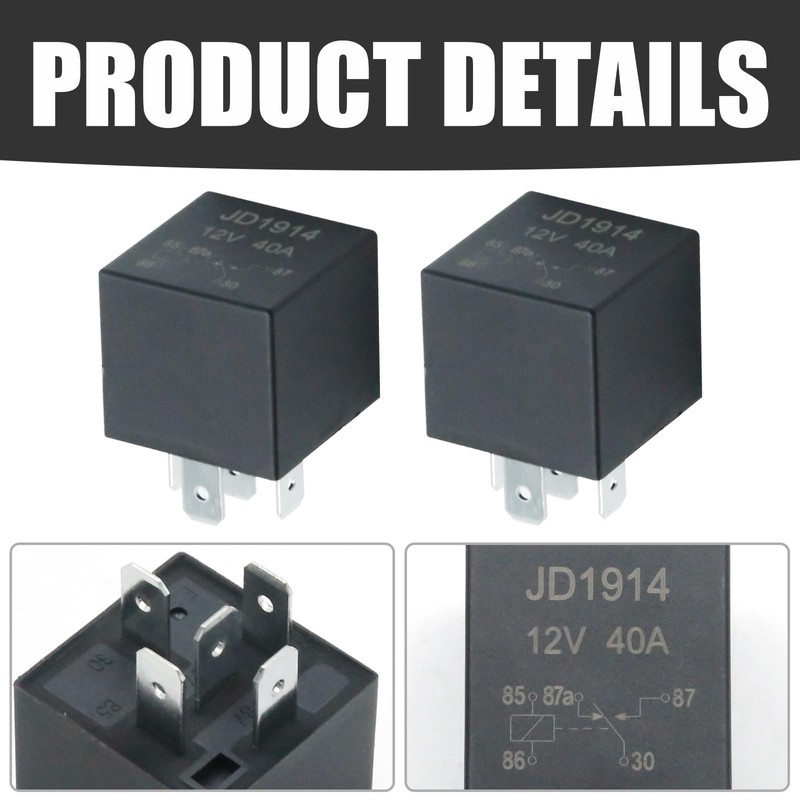 Vkinman 2Pcs 4RD93168001 Waterproof Relay 12V 40A, Replacement for Hella