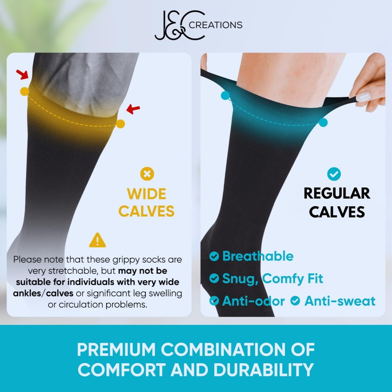 J&C Creations Premium Quality Grip Socks Men Size 10-13 -