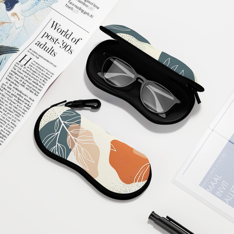 NPOOYI Sunglasses Soft Case, Ultra Light Portable Neoprene Zipper Glasses