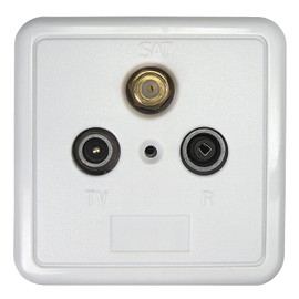 Axing SSD 2-00 wall socket outlet for Satellite and terrestrial with Cover plate and installation frame white