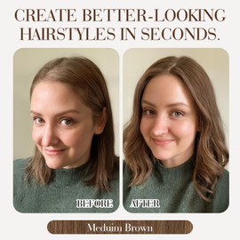 Hair Toppers for Women Real Human Hair,TESS 100% Remy Human Hair Toppers for Thin Hair,Handmade Nature-mimicking Scalp Base,3.5"*4.7" Lace Base 16" Medium Brown