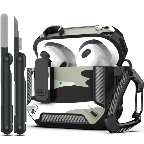 RFUNGUANGO Compatible with AirPods 3 Case Protective Case with Cleaning