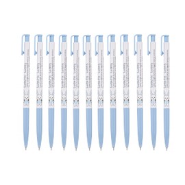 ZEESOON Xeno Lunatic Lunny 0.38mm Slim Ball Point Pen Dozen Box 12 Pcs, Made in Korea (Blue 12pcs)