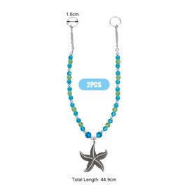 SUPERFINDINGS Pack of 2 Glass Curtain Tiebacks Curtain Holdbacks with Alloy Starfish Pendants Ocean Theme Decorative Tiebacks for Home Bedroom Office Curtains Curtains 45 cm