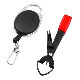 Shiwaki Fly Fishing Knot Tying Tools, Zinger Retractor Combo, Fishing Quick Fixing Tool, Retractor, Multifunction Fishing Line (Reddish black)