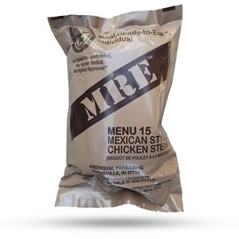 Nutrient-Rich MREs - Portable Food Survival Meals - Long Shelf Life Ready to Eat Emergency Food Rations - Made in USA (Mexican Style Chicken Stew) - 2024 Inspection