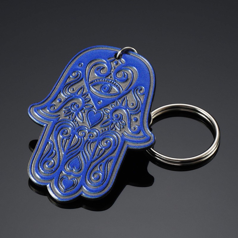 KADAX Hamsa Design Steel Pendant Key Chain Accessory for Backpack