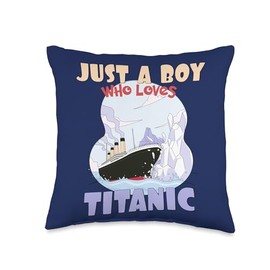 RMS Titanic Gifts for Titanic Lovers Ship Boys who just Love The RMS Titanic Throw Pillow, 16x16, Multicolor