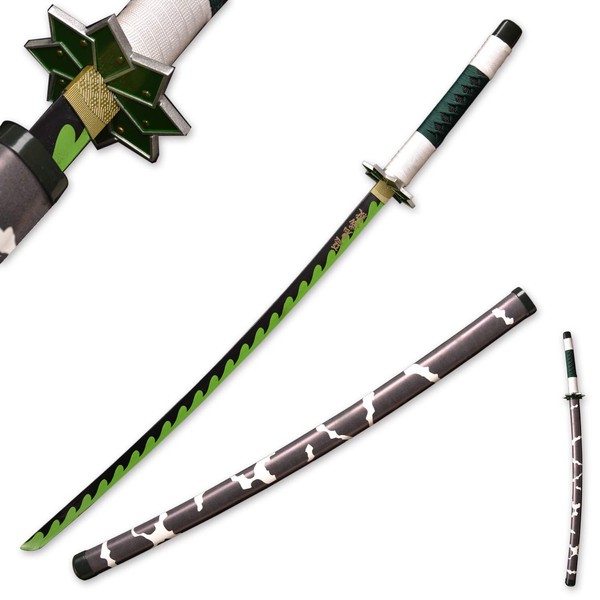 Sword fort Handmade Katana Anime Cosplay Sword, Carbon Steel Demon Sword Real Metal- Shinazugawa Sanemi
