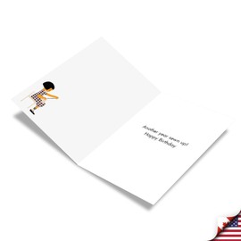 NobleWorks - 1 Vintage Birthday Greeting Card with Envelope - Retro Colorful Creative Girl, Needle Sewing, Artist Crafter - Crafty B-tch C9312BDG