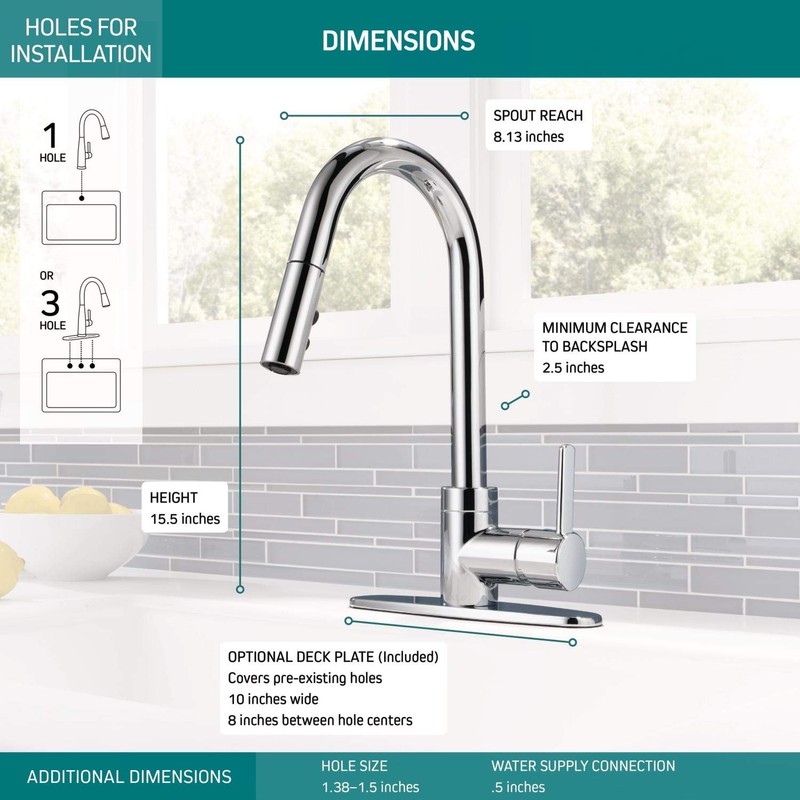Peerless Precept Single-Handle Kitchen Sink Faucet with Pull Down Sprayer,