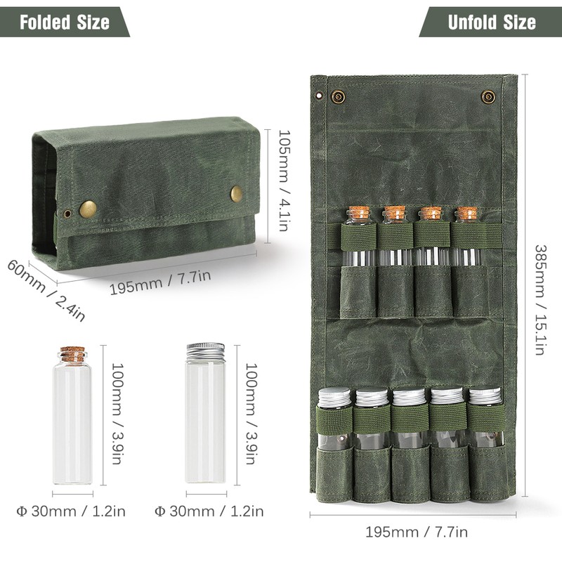 Portable Camping Condiment Bottle Storage Bag Mini Canvas Seasoning Storage