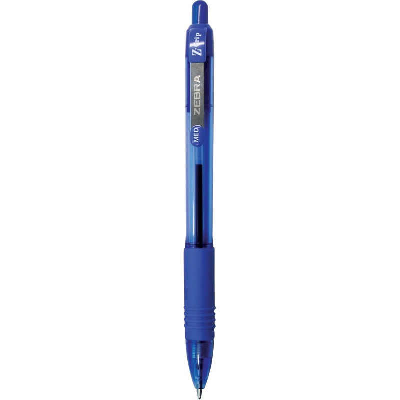Zebra Pen Z-Grip Retractable Ballpoint Pen, Smooth-Flowing Blue Ink, 1.0mm