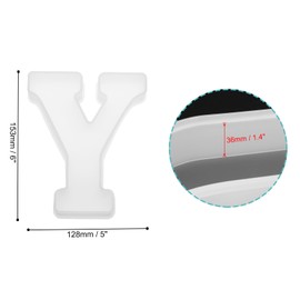 HARFINGTON Large Letter Y Resin Molding 6" 3D Capital Alphabet Silicone Mould for Word Sign Art, DIY Crafts, Home Party Decoration, Candle Wax, Soap Crafts