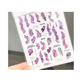 Gold Plated Marble Stripes Nail Stickers Color Block Stripes Geometric Figures Wg984 Nail Wraps Art Stickers Manicure Supplies for Women for Home Nails Full Long Lasting Easy Apply and Remove