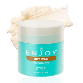 Enjoy Dry Wax - Non Greasy Pliable Texture Hair Wax - Firm Flexible Hold Natural Matte Finish (2.1 Oz)
