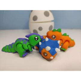 3D Printed Dinosaur Mini Dino Articulating Figure - Approximately 3 Inches Long - Novelty Toy Dinosaur Figurine for Home Desk Decor - Dinosaur: Parasaur