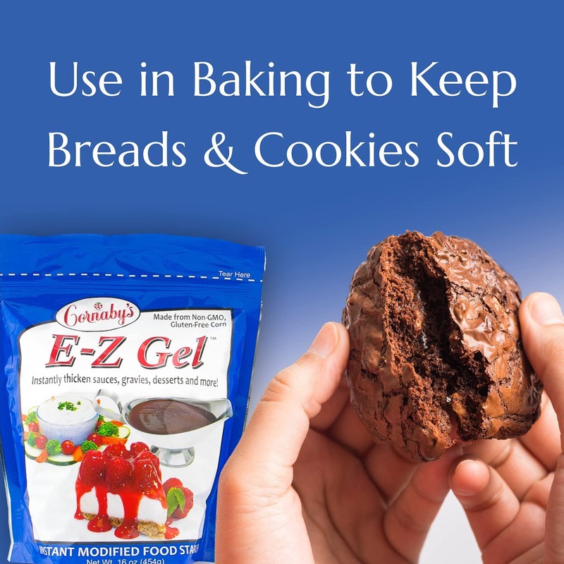 Cornaby's E-Z Gel Instant Food Thickener, 16oz. Gluten-Free, Non-GMO, All-Natural,