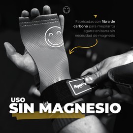 HappyTraining Crossfit Belt, Crossfit Belt for Women, Men, Plain, Crossfit Grips without Magensium, Hand Grip Cross Training, Prevents Injuries and Improves Grip (Black/Yellow,