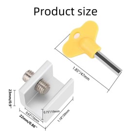 Window Locks, Sliding Window Locks, Sliding Door Locks, 6 Pcs Sliding Security Windows Locks with Key, Adjustable Safety Window and Door Locks Stoppers for Home and Office Sliding Window Plugs