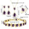 LMXXVJ Purple Amethyst Jewelry Set For Women,18K Gold Plated Necklace