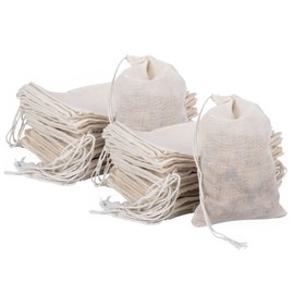 Pangda 100 Pieces Drawstring Cotton Bags Muslin Bags (4 x 6 Inches)