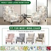 CRFATOP Wingback Chair Covers 2 Pieces Stretch Printed Wing Back