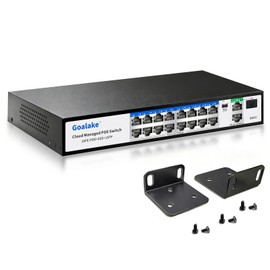 19-Port Ethernet PoE Switch, 16 PoE+ Ports @240W, 2 Uplink Gigabit Ports + 1 Combo SFP Slots, Easy Smart Managed Ethernet Switch, Metal Plug and Play, AI Extend &Vlan, Fanless, Overload Protection