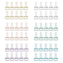 Gold 32mm/1.26in, 10Pcs Metal Foldback Clips, Paper Clamps Binder, Hollow Skeleton Clips for Planner, Journal, Notebook, Office, Stationery Clips, Paper Binder Clip