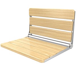 Bknius 20" Folding Shower Seat 400Lbs, Folding Shower Chair Seniors Adults Use for Bathroom, Bath Bench Oak Wood and 304 Stainless Steel, Widening Size