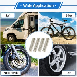 VekAuto 4 Pcs Tire Valve Extension Stem Adaptor, 39mm Length Stem Extender Pipes Universal for Car Truck Bike Trailer RV Durable Copper Silver Tone