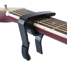 Guitar Picks Guitar Capo Black Acoustic Guitar Accessories Guitar Capo Clamp for Electric Bass Ukulele Banjo Mandolin - Include 6 Free Guitar Picks