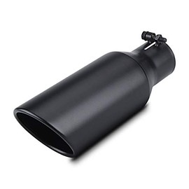2.5 Inch Inlet Exhaust Tip 2.5" x 4" x 12" Black Exhaust Tailpipe With Blot-On Design, Universal for Car