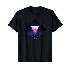 Geometric Triangle Retro 80s 90s Vintage Look Outrun T-Shirt