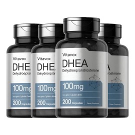4pc Dhea 100mg | 200 Capsules | Supplement For Men And Women