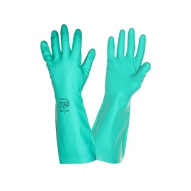 3Kamido Professional Long Rubber Nitrile Gloves for Kitchen, Bathroom, Laboratory, Industry, Cleaning, Best Protection Against Germs, Petrol and Household Chemicals (1 Pair, 9 Inches)