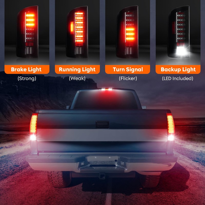 Tresound Tail Light + Third Brake Light Fit for Dodge