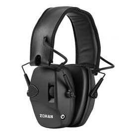ZOHAN 054 Electronic Hearing Protection Shooting Ear Muffs Ear Muffs Noise Dampening for Hunting Shooting Insulation Value NRR22dB SNR 27dB Dynamic Noise Control Black